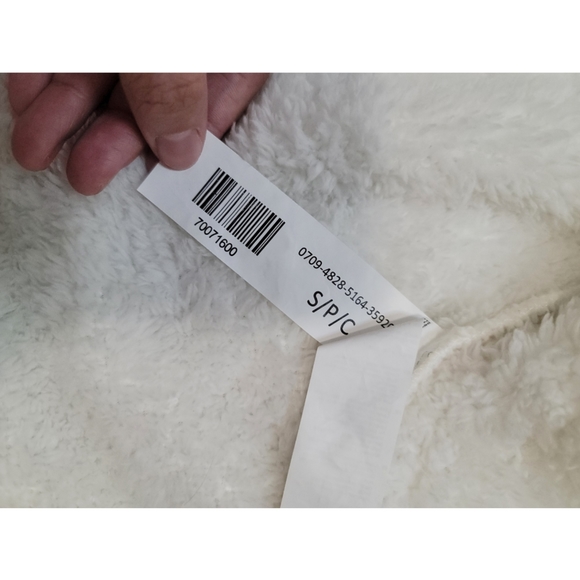 Urban Planet Open Front Hooded Sherpa Cardigan Sweater | White | Women's small - Picture 6 of 8